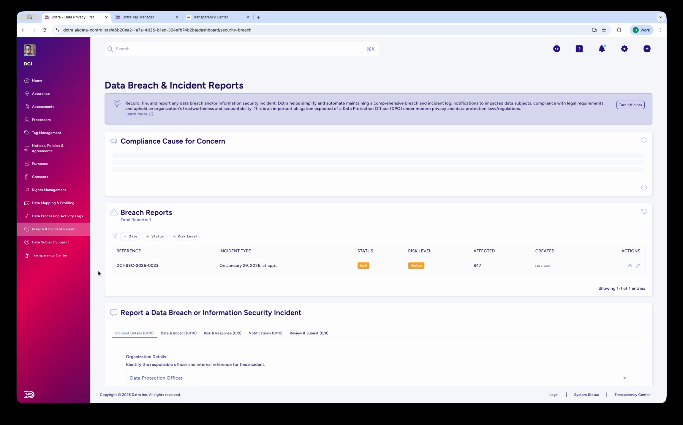 Data Breach & Incident Reports